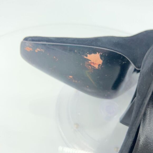 Robert Clergerie France Women's Pump Size 7 Square Toe Heel Black Suede Shoe - Picture 13 of 16